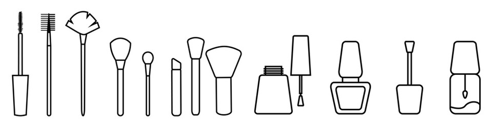 Cosmetics icon vector set. Make up illustration sign collection. Beauty symbol ro logo.