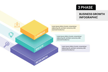 3 Step Pyramid Infographic. Business Process Concept. 3D Design Vector illustration.