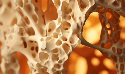 Deurstickers Bone structure in osteoporosis. Vitamin D deficiency, fractures, estrogen © Axel Kock