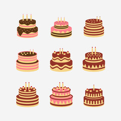 Birthday cake cartoon icon vector illustration