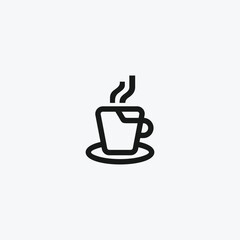 Simple Coffee Cup and Folder and  Book Cafe,  logo design vector