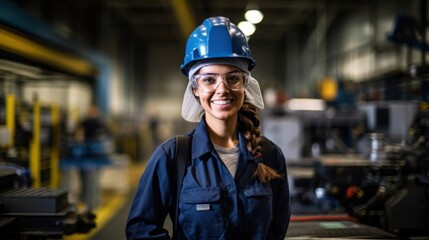 female engineer at a manufacturing plant