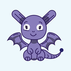 Cute little dragon with earth elements, chibi dragon
