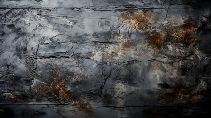 Abstract black and white background. Texture of old black wall with cracks. Generative AI technology