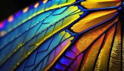 Macro shot of the beauty of a butterfly's colorful wing