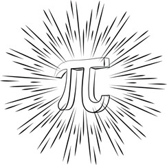 Happy international day of mathematics vector background illustration. World Pi Day hand-drawn style banner. - obrazy, fototapety, plakaty