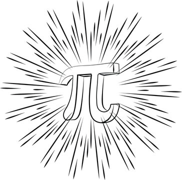 Happy international day of mathematics vector background illustration. World Pi Day hand-drawn style banner.