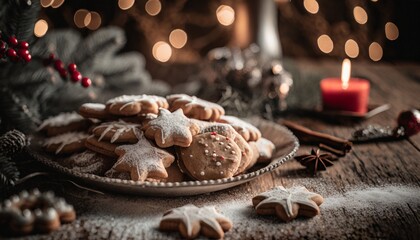 christmas cookies with chocolate