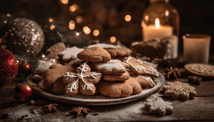 Obraz na płótnie Canvas christmas cookies and spices