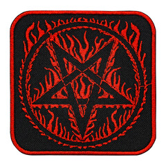 Embroidered patch pentagram, Baphomet. Occult symbolism. Satan Lilith 666 Devil. Accessory for...