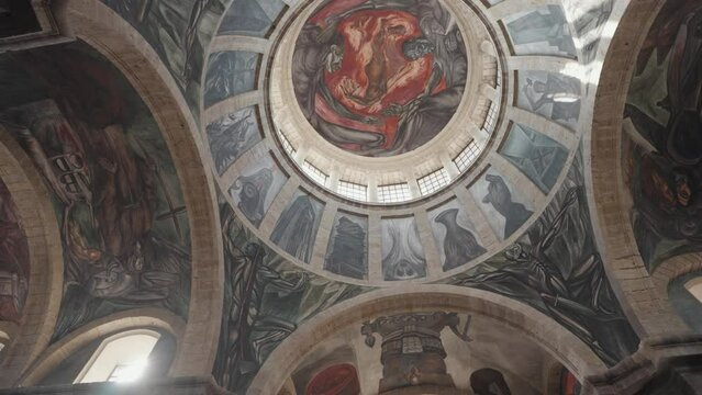 Museo Hospicio Caba&ntilde;as Museum - The Main Hall Hosts the Magnum Opus Frescoes of Muralist Painter Jos&eacute; Clemente Orozco Guadalajara, Mexico