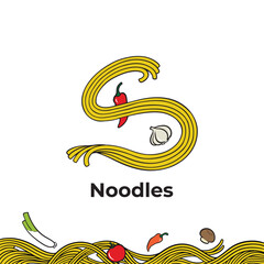 Letter S from noodles logo template