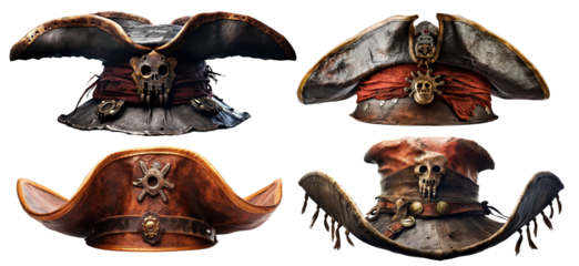 Set of pirate hats cut out