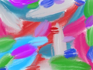 Colorful  free brush strokes made on a graphics device - 684237114