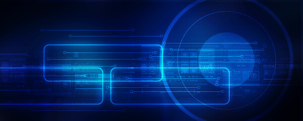 Obraz premium 2d illustration Abstract futuristic electronic circuit technology background