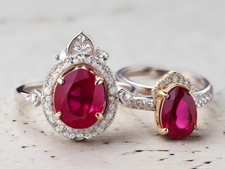 Ruby stone rings 