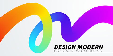 Wavy shape with colorful rainbow design modern background. Minimal style for creative covers, dynamic layer template multicolored line and loops, presentation corporate identity vector illustration 