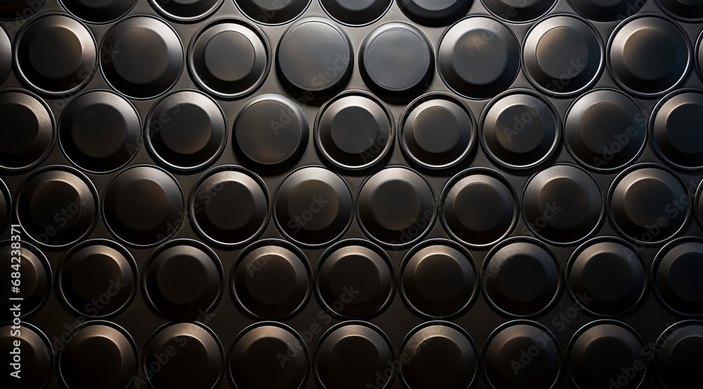 Poster A luxurious array of black and bronze spheres in a deep 3D texture.