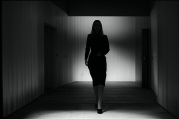 Fototapeta premium silhouette of a woman in a room