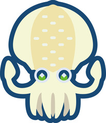 かわいいアオリイカのイラスト