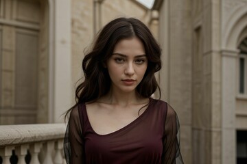 woman in dress in Rome