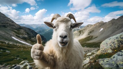 Fototapeta premium the animal smiling at the camera with thumps up