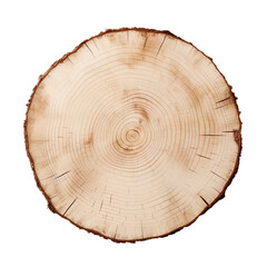 front view birch tree slice cookie isolated on a white transparent background 