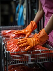 person in supermarket