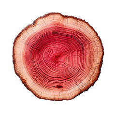 front view red elm tree slice cookie isolated on a white transparent background 