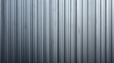 Vertical ribbed metal texture in shades of grey for an industrial background.