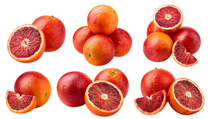 red blood orange, isolated on white background, clipping path, full depth of field