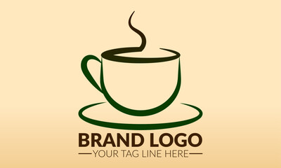 Coffee logo. Tea cup logo or icon design. Tea logo.