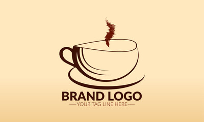 Coffee logo. Tea cup logo or icon design. Tea logo.