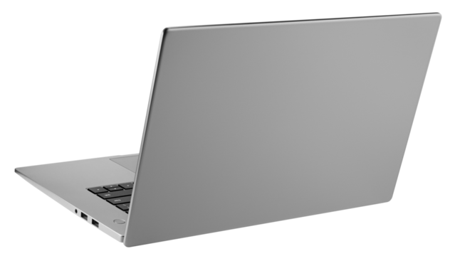 Laptop with blank screen, computer isolated on white background, clipping path, full depth of field