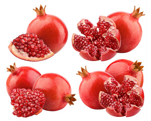 pomegranate isolated on white background, full depth of field, clipping path