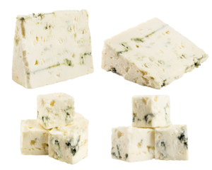 blue cheese, isolated on white background, clipping path, full depth of field