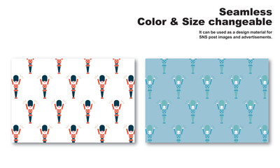 おもちゃの兵隊をモチーフにした背景パターン、シームレス、グラフィック素材