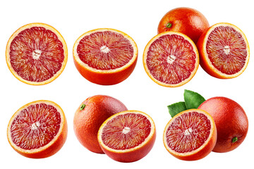 red blood Orange, isolated on white background, clipping path, full depth of field