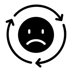 sad glyph icon