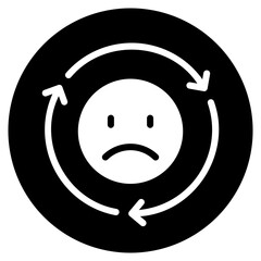 sad glyph icon