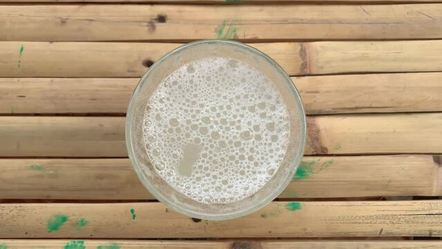 Tuak Manis (Arak) or Palm Wine in a glass. Traditional drinks popular in Indonesia.