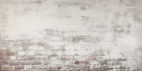 Background of a brick wall with old aged plaster of light white- gray color