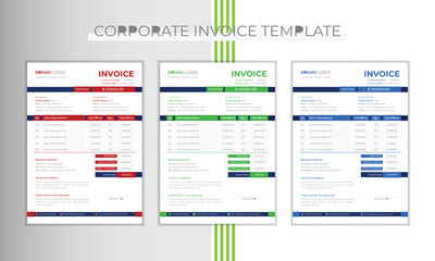 Corporate invoice design template 