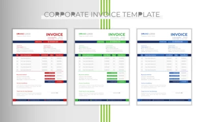 Fotobehang Corporate invoice design template  © CreationVect