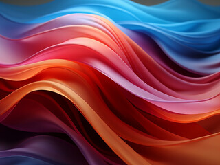Abstract gradient colourful 3d background with waves.
