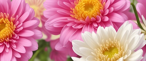 Obraz premium pink and yellow dahlia