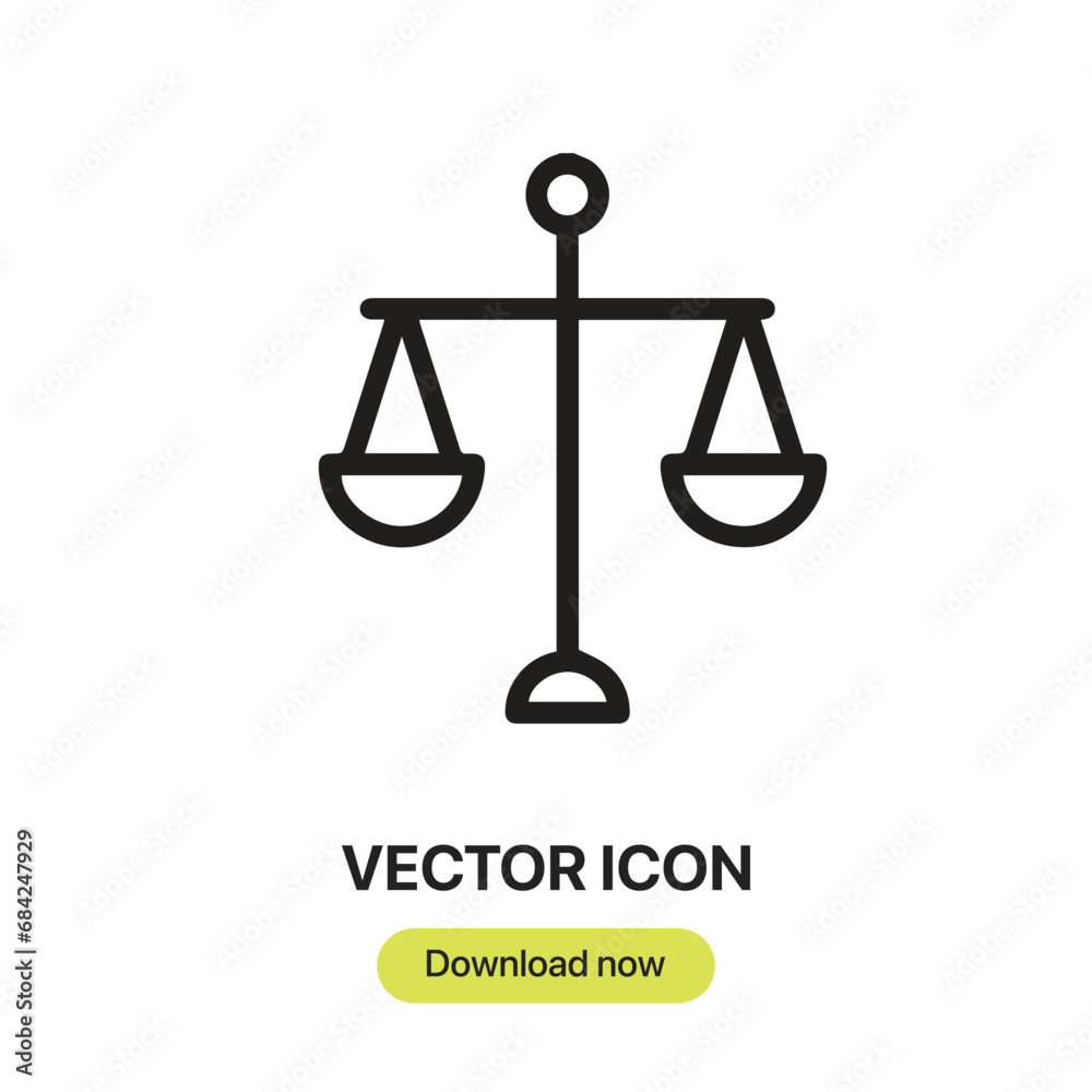 Aufkleber Scale icon vector. Linear-style sign for mobile concept and web design. Scale symbol illustration. Pixel vector graphics - Vector.	