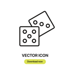 Dice icon vector. Linear-style sign for mobile concept and web design. Dice symbol illustration. Pixel vector graphics - Vector.	