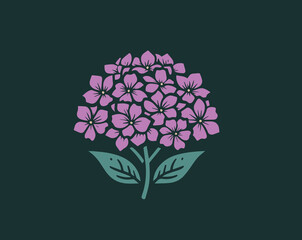 Hydrangea flower. Vector logo, icon, symbol