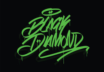 BLACK DIAMOND word graffiti tag style